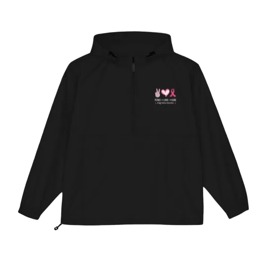 Discover Peace Love Cure Breast Cancer Awareness Packable Anorak Jackets