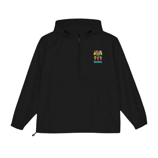 Discover Life is Better With Sprinkles Sweet Confectionery Ice Cream Packable Anorak Jackets