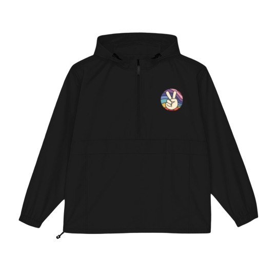 Discover Groovy Peace Sign Hand Hippie Vintage 70s Gift Packable Anorak Jackets
