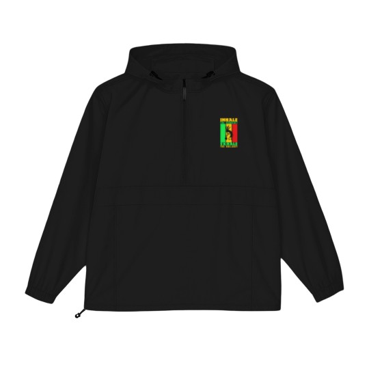 Discover Weed Inhale Goodshit Exhale Bullshit Packable Anorak Jackets