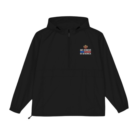 Discover No Kings In America Packable Anorak Jackets, Protest Packable Anorak Jackets, Political Packable Anorak Jackets, Anti-Trump Packable Anorak Jackets