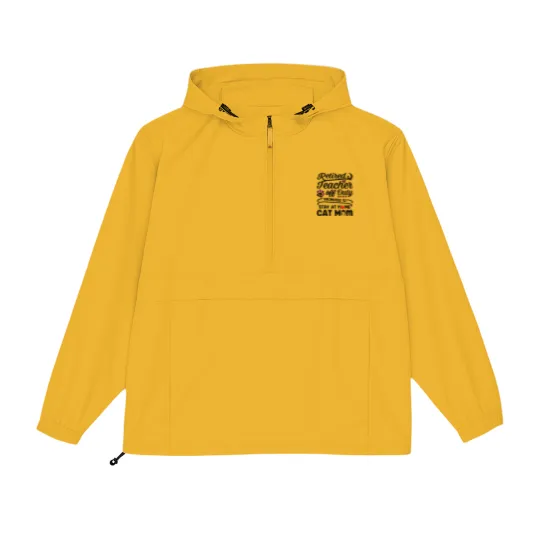 Discover Retired Teacher Off Duty Promoted To Stay At Home Cat Mom Packable Anorak Jackets