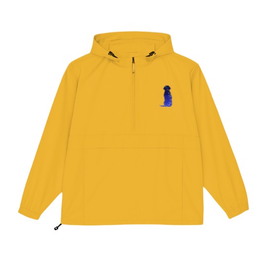 Discover Cosmic dog silhouette in blue with stars Packable Anorak Jackets