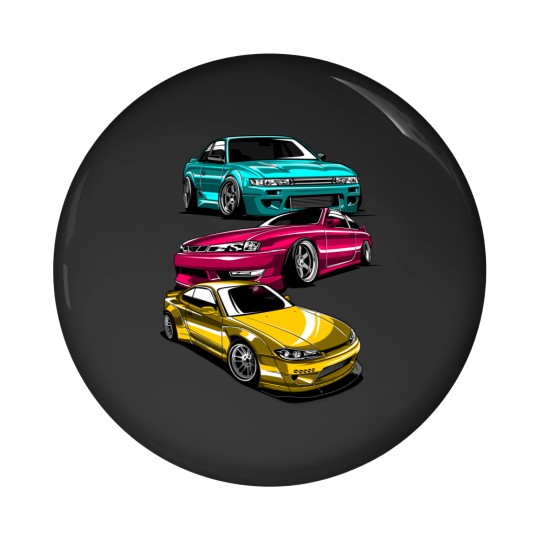 Discover JDM Legend Retro Gaming Racecar Tuning Car Pin Buttons