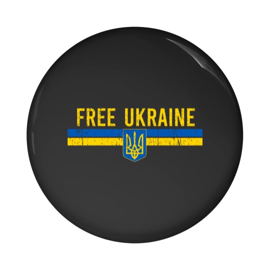 Discover Free Ukraine distressed Ukrainian blue yellow flag minimalist art - Free Ukraine - Pin Buttons