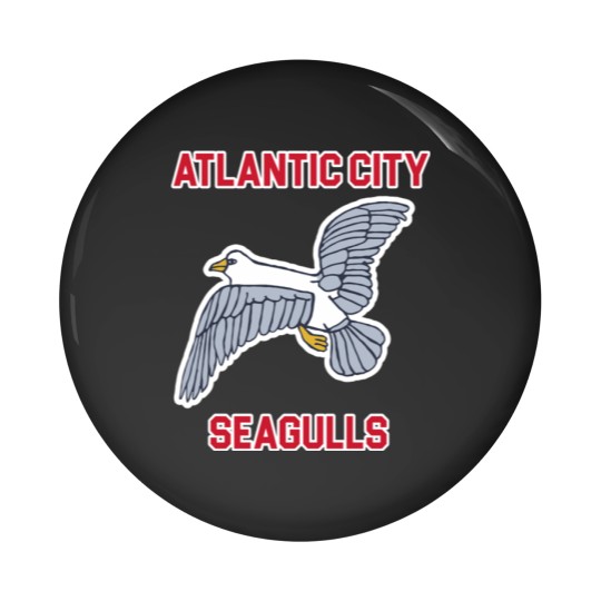 Discover Atlantic City Seagulls )( Retro Throwback Basketball Team - Atlantic City - Pin Buttons