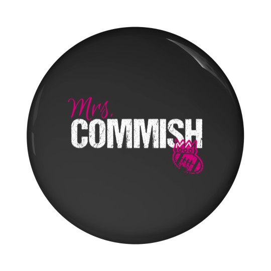 Discover Mrs. Commish Fantasy Football Commissioner Wife Pin Buttons