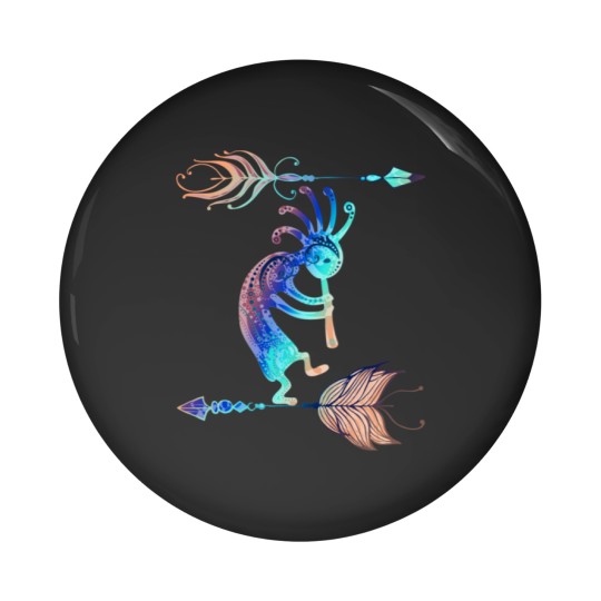 Discover Native American Kokopelli With Two Feathers 2 Pin Buttons