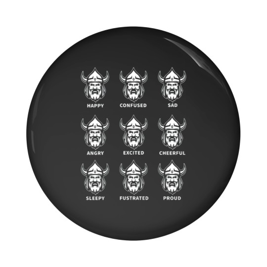 Discover Iceland Viking Emotions Faces Pin Buttons