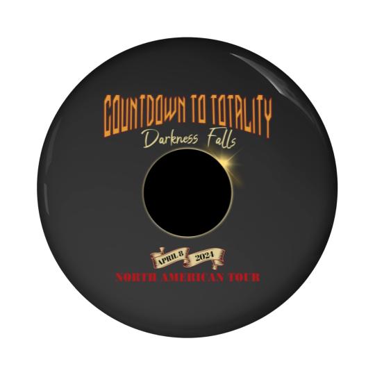 Discover Total Solar Eclipse Pin Buttons April 8th 2024, Rock Concert Tour Pin Buttons with Path of Totality Cities