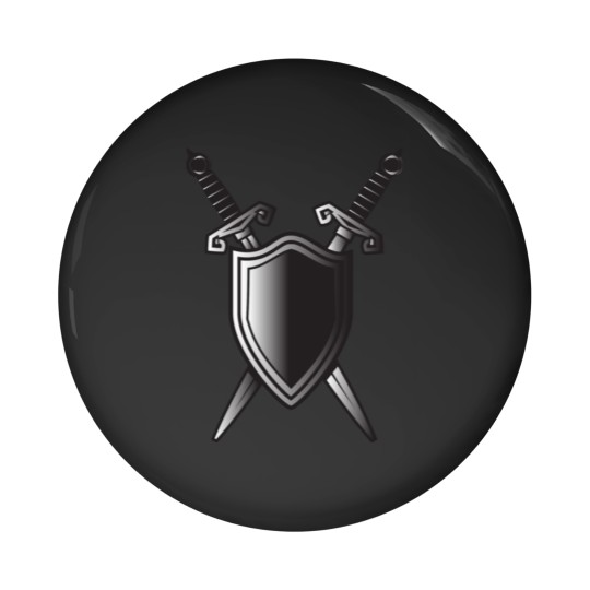 Discover Shield With 2 Swords Crossed Pin Buttons