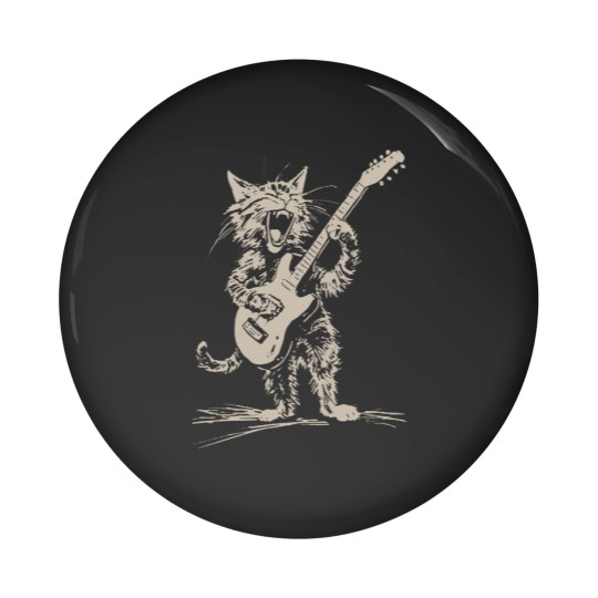 Discover Cat Strumming the Guitar Pin Buttons, Cat Playing Bass Guitar Pin Buttons