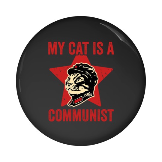 Discover My Cat Is A Communist Vintage Funny Cat Lover Sayi Pin Buttons