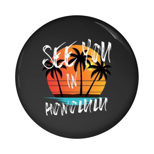 Discover Honolulu retro vintage family surfer souvenir Pin Buttons
