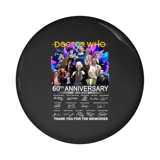 Discover Doctor Who 60th Anniversary 1963-2023 Signature Thank You Pin Buttons