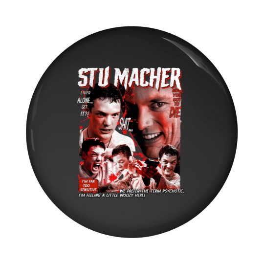 Discover Stuart Stu Macher Scream Movie Halloween Pin Buttons, Vintage Horror Movie Pin Buttons