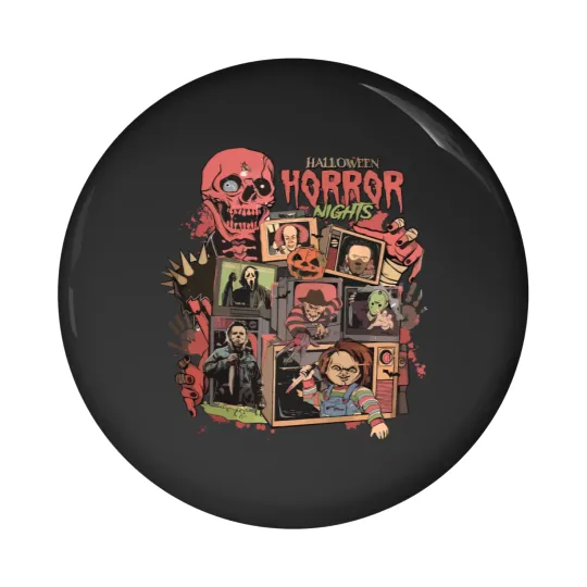 Discover Retro Horror Night  Pin Buttons, Halloween Pin Buttons, Vintage 90s Halloween Movies