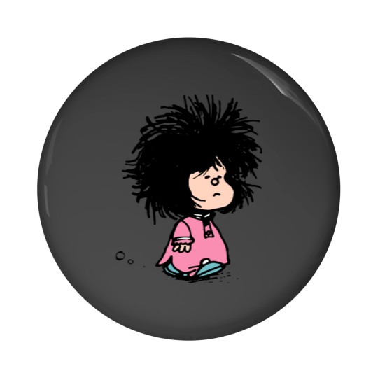 Discover Mafalda with newly-raised disheveled nightgown Quino argentina cartoon Pin Buttons