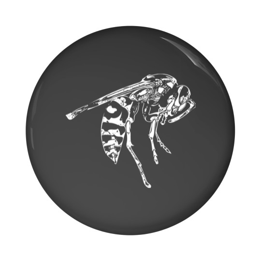 Discover Yellow Jacket White Print Pin Buttons