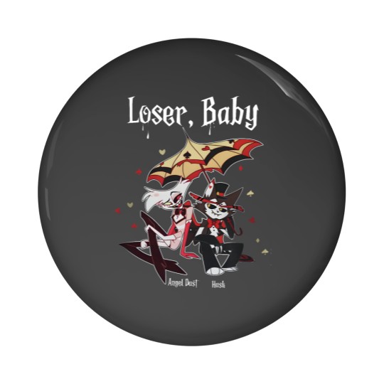 Discover Loser Baby Pin Buttons, Angel Dust & Husk Pin Buttons, Angel Dust Hazbin Hotel