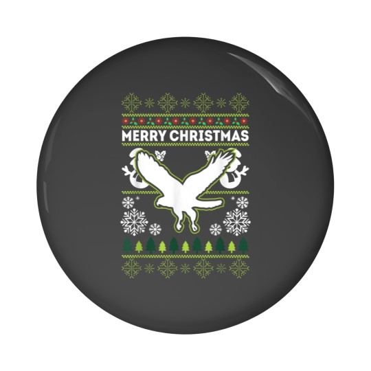 Discover Merry Christmas Red Tailed Hawk Ugly Xmas Pin Buttons