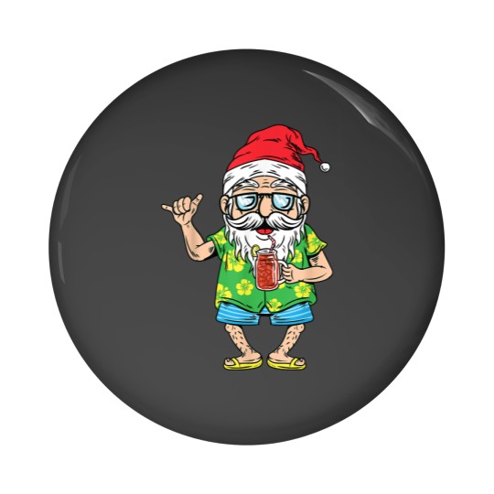 Discover Christmas In July Santa Matching Hawaiian Beach Summer 2022 Pin Buttons