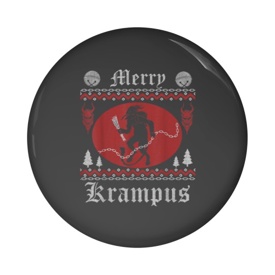 Discover Vintage Merry Krampus Ugly Sweater Merry Christmas 2021 Pin Buttons