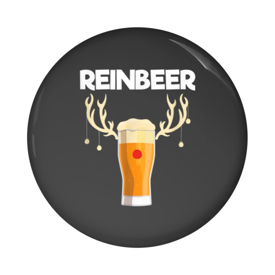 Discover Reinbeer Santa Claus Reindeer Beer Funny Christmas Drinking Pin Buttons