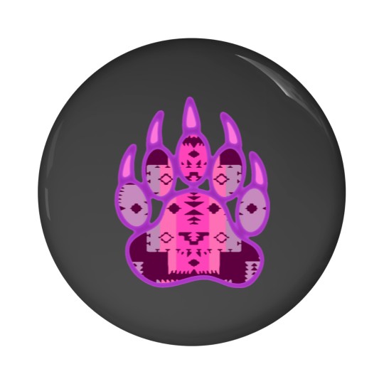 Discover Native Bear Paw Print PinkPurple Pin Buttons