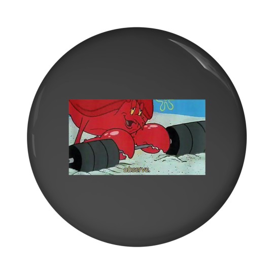 Discover Larry the Lobster Observe Meme Pin Buttons