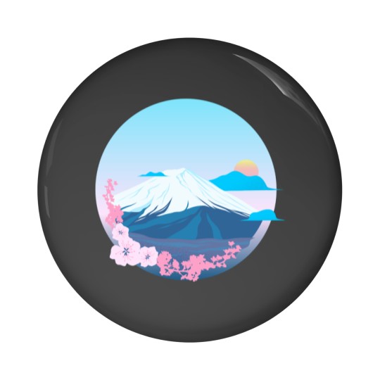 Discover Cherry Blossom and Mountain Fuji Active Pin Buttons