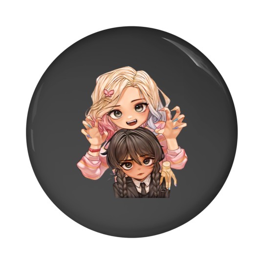 Discover Wednesday Addams - Jenna Ortega and Emma Myers Pin Buttons