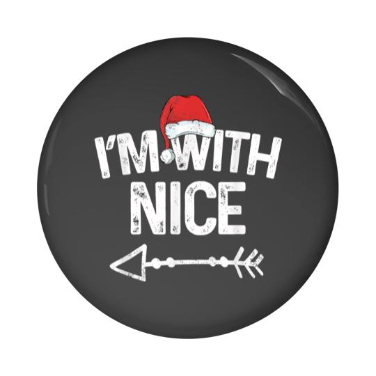 Discover I'm With Nice Matching Christmas Couples Costume Pin Buttons
