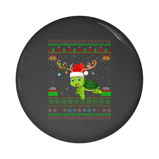 Discover Reindeer Santa Hat Matching Ugly Sea Turtle Christmas Pin Buttons