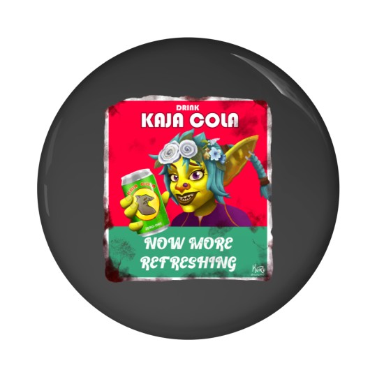 Discover Goblin Kaja Cola Pin Buttons