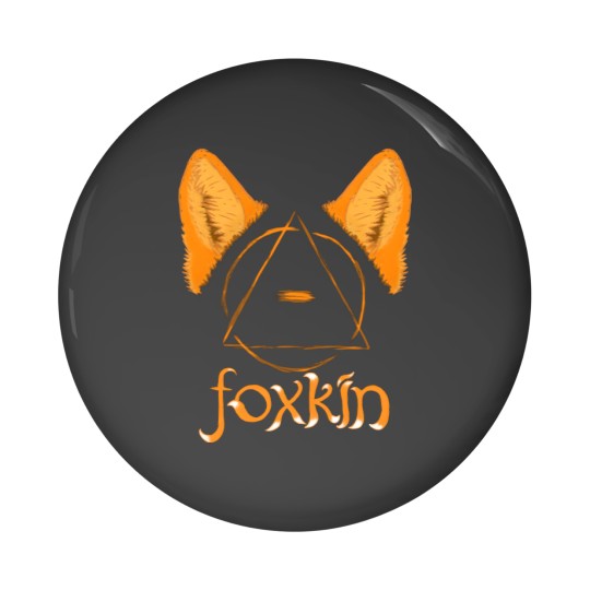 Discover Foxkin therian theta-delta with fox ears Sticker Pin Buttons