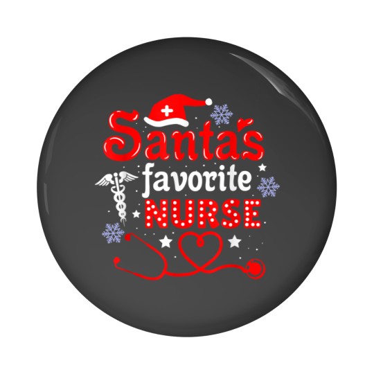 Discover Santa's Favorite Nurse Christmas Pin Buttons