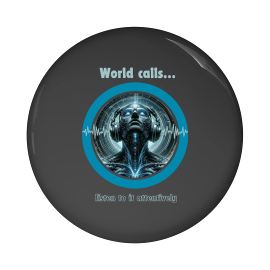 Discover "World calls, listen to it attentively." Pin Buttons