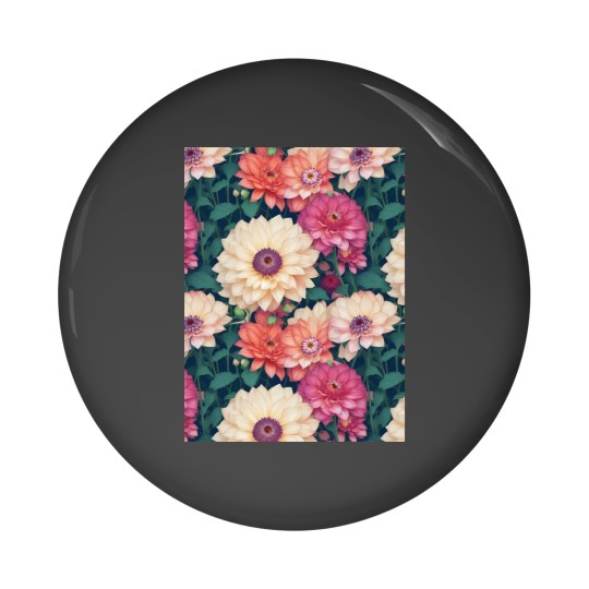 Discover Blossoming Garden Haven Graphic Pin Buttons