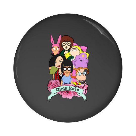 Discover Rule the Cool: 90's Girls Rule Cartoon Pin Buttons