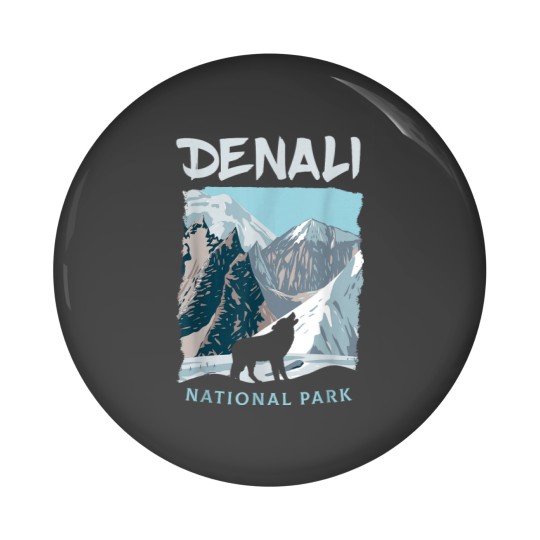 Discover Denali National Park US Wolf Alaska Wolves Pin Buttons