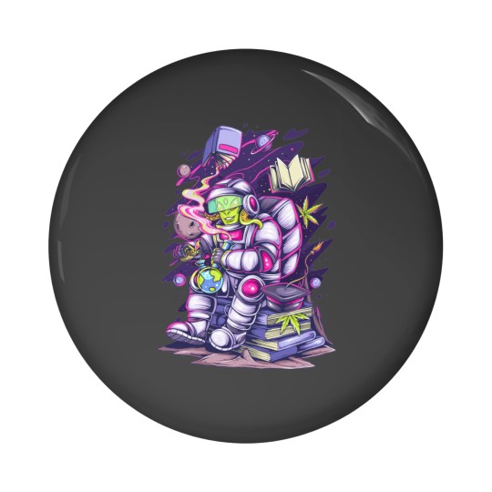 Discover Space Alien Pin Buttons