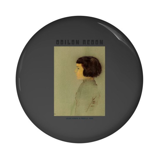 Discover Young Woman in Profile (1910) by Odilon Redon Pin Buttons