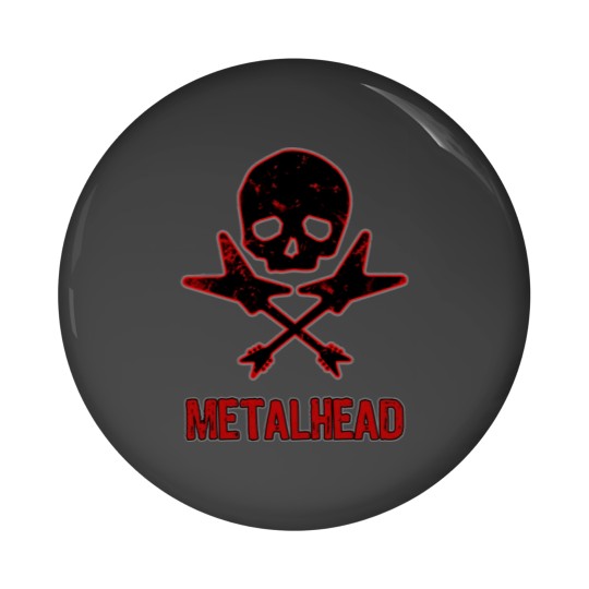 Discover Heavy Metal Music Skull and Guitars Pin Buttons
