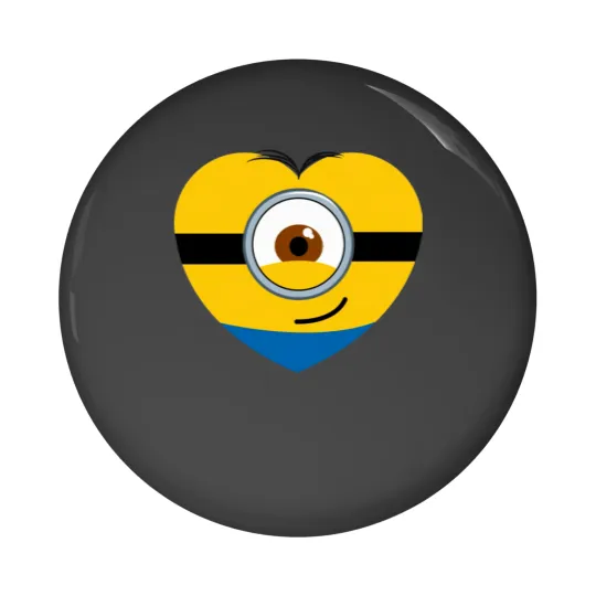 Discover minion heart Pin Buttons