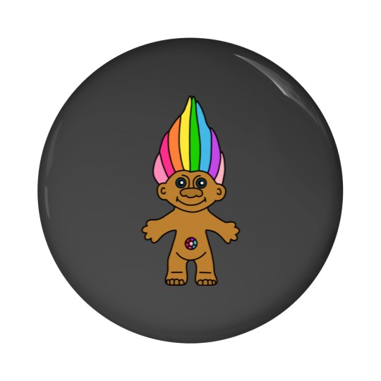 Discover Rainbow Troll Pin Buttons