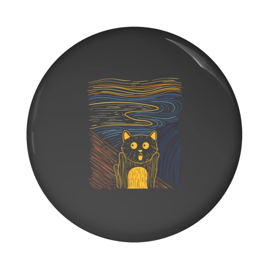Discover The Scream Funny Art Painting Cat Edvard Munchs Parody 7022 Pin Buttons