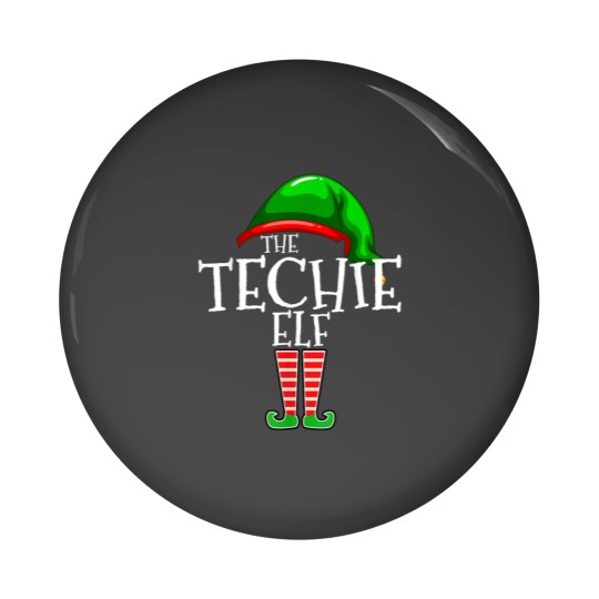 Discover The Techie Elf Family Matching Group Christmas Gift Funny Pin Buttons