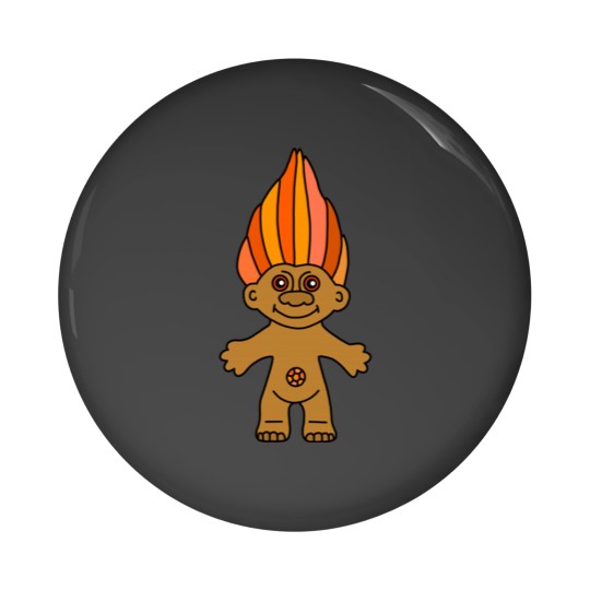 Discover Orange Troll Pin Buttons