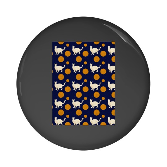 Discover White Cat Orange Polka Dots - Matisse-esque Graphic Pin Buttons